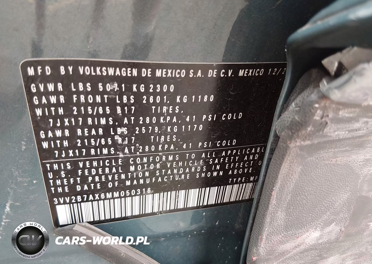 2021 Volkswagen Tiguan 2.0T Se-2.0T Se R-Line Black-2.0T Sel VIN:3VV2B7AX6MM050316 - 9