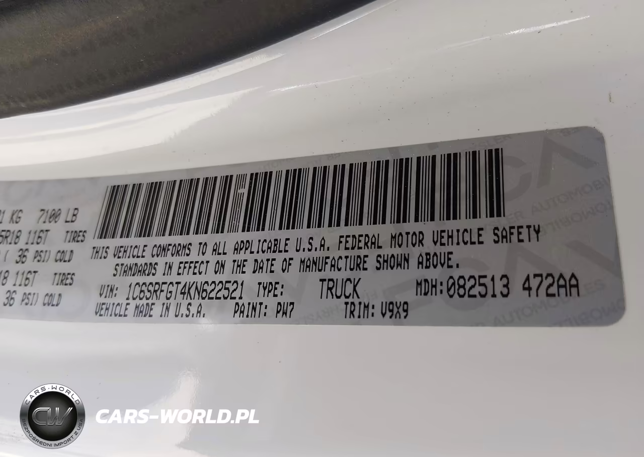 2019 Ram 1500 Tradesman 4X4 5'7 Box VIN:1C6SRFGT4KN622521 - 9