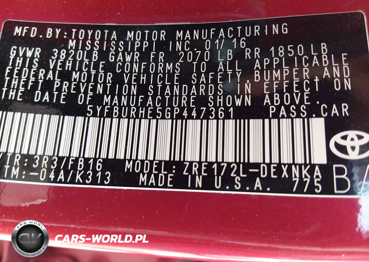 2016 Toyota Corolla Le Plus VIN:5YFBURHE5GP447361 - 9