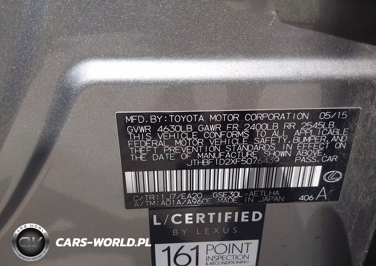 2015 Lexus Is 250 VIN:JTHBF1D2XF5076439 - 9