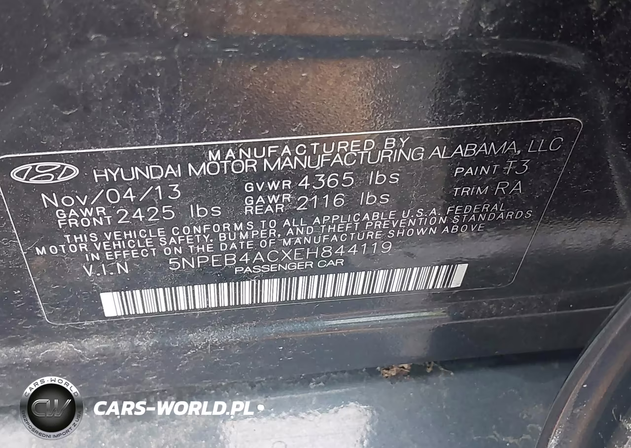 2014 Hyundai Sonata Gls VIN:5NPEB4ACXEH844119 - 9