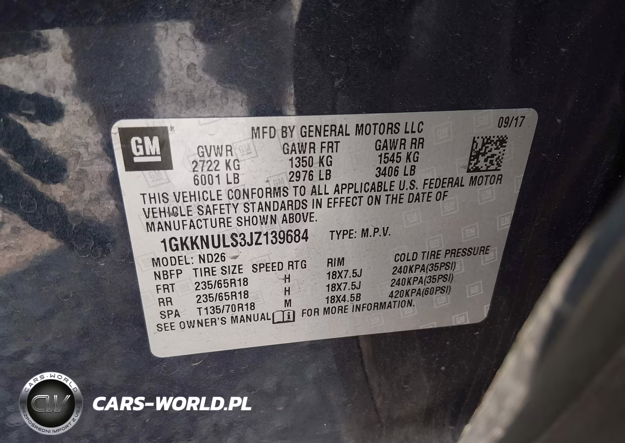 2018 GMC Acadia Slt-1 VIN:1GKKNULS3JZ139684 - 9