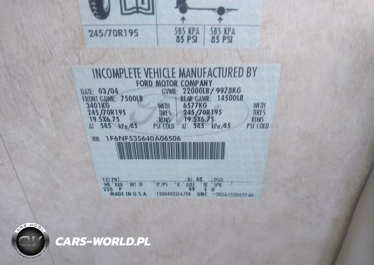 2004 Ford F550 Super Duty Stripped Chass VIN:1F6NF53S640A06506 - 9
