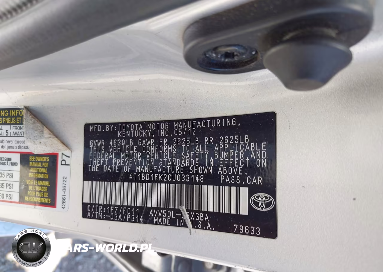 2012 Toyota Camry Hybrid Xle VIN:4T1BD1FK2CU033148 - 9