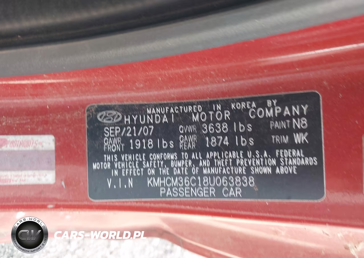 2008 Hyundai Accent Gs VIN:KMHCM36C18U063838 - 9