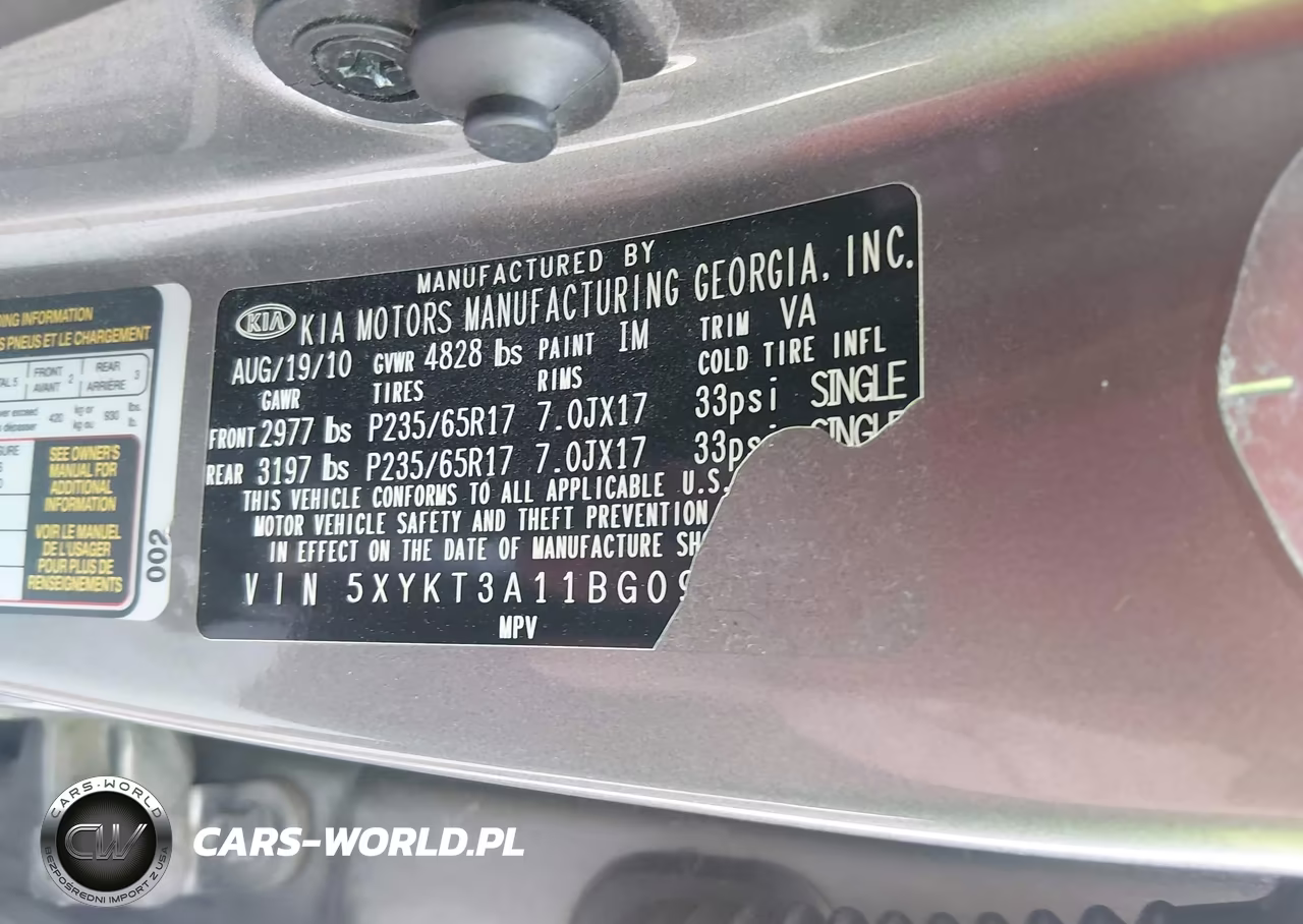 2011 Kia Sorento Lx VIN:5XYKT3A11BG096789 - 9