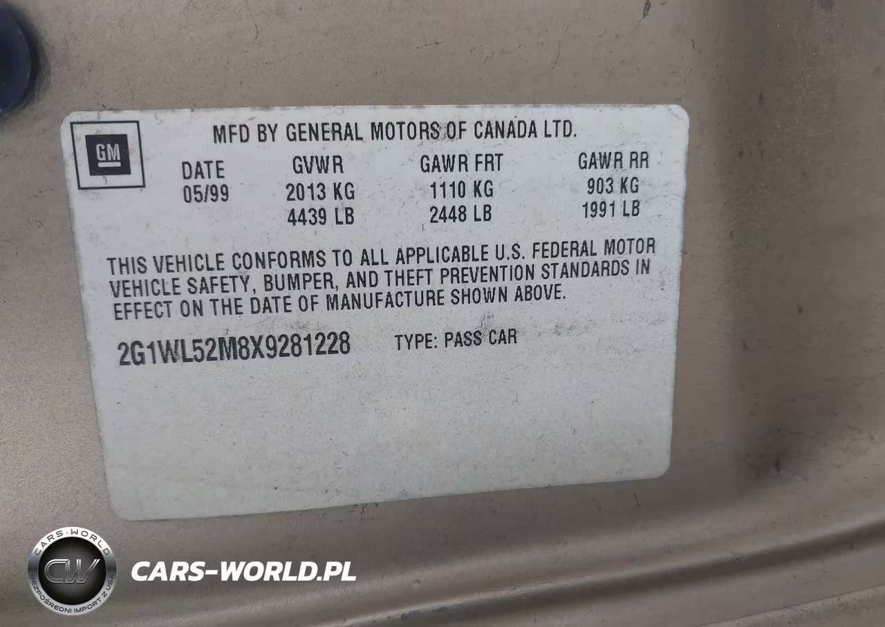1999 Chevrolet Lumina VIN:2G1WL52M8X9281228 - 9