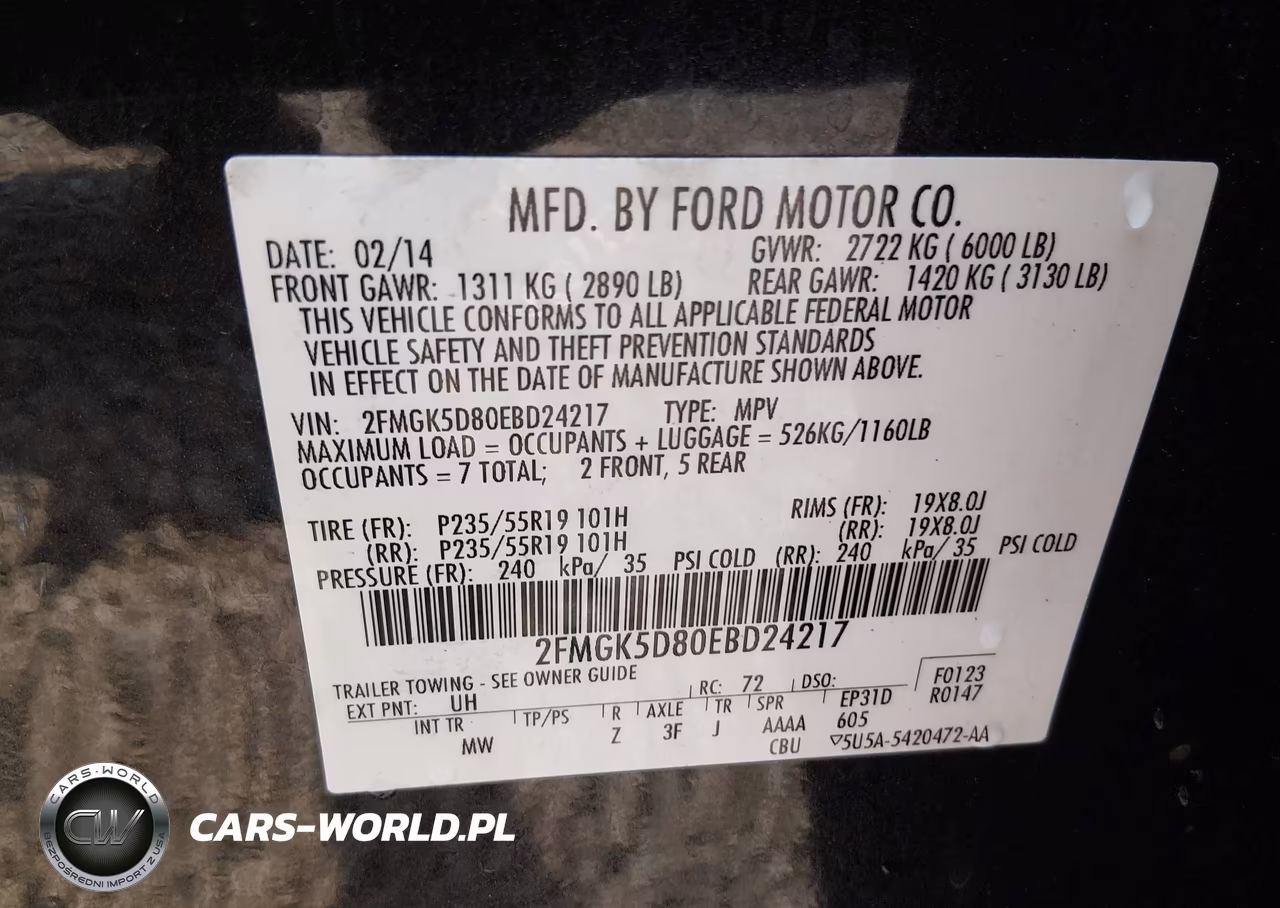 2014 Ford Flex Limited VIN:2FMGK5D80EBD24217 - 9