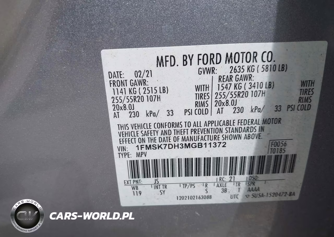 2021 Ford Explorer Xlt VIN:1FMSK7DH3MGB11372 - 9