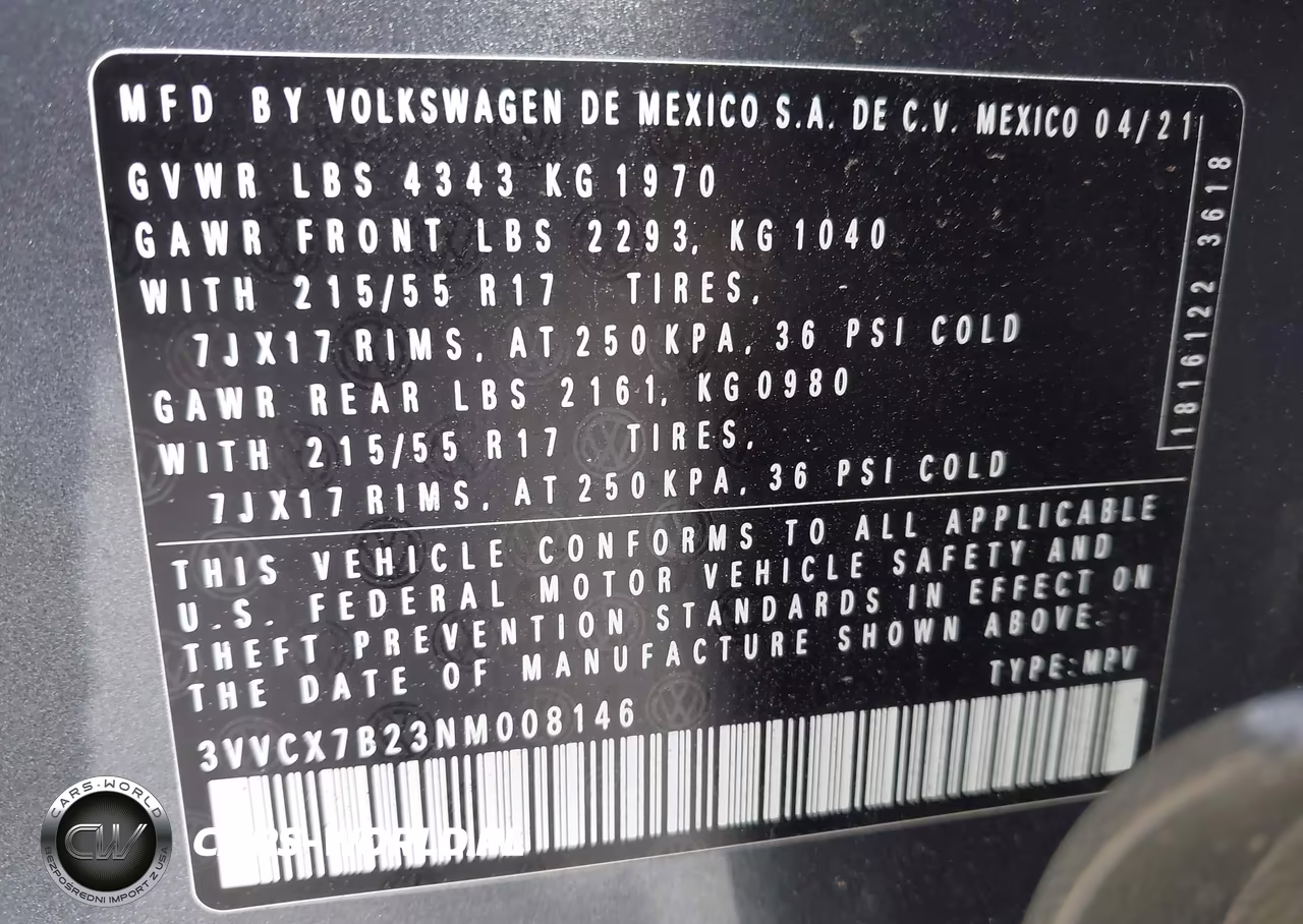 2022 Volkswagen Taos 1.5T S VIN:3VVCX7B23NM008146 - 9