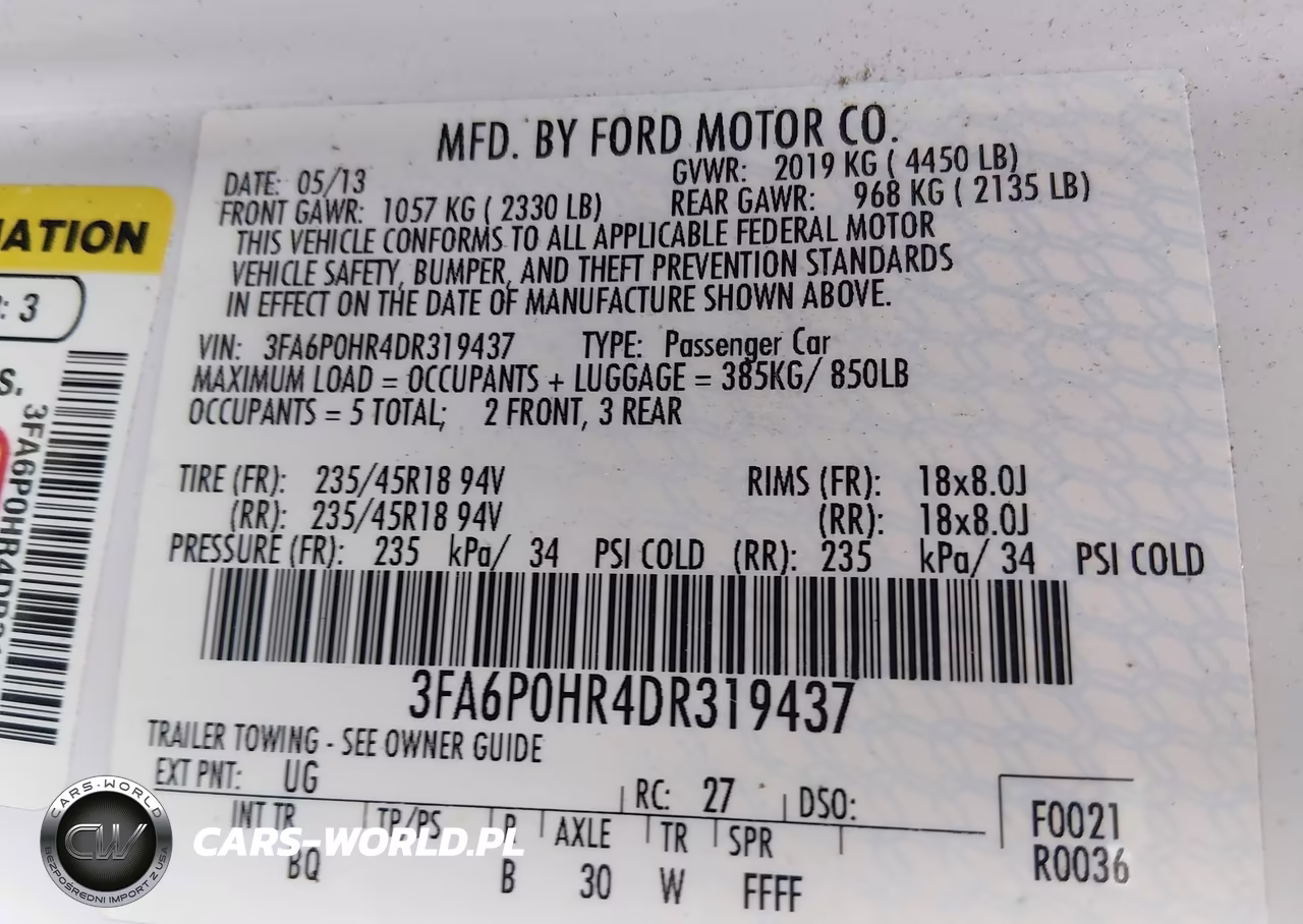 2013 Ford Fusion Se VIN:3FA6P0HR4DR319437 - 9