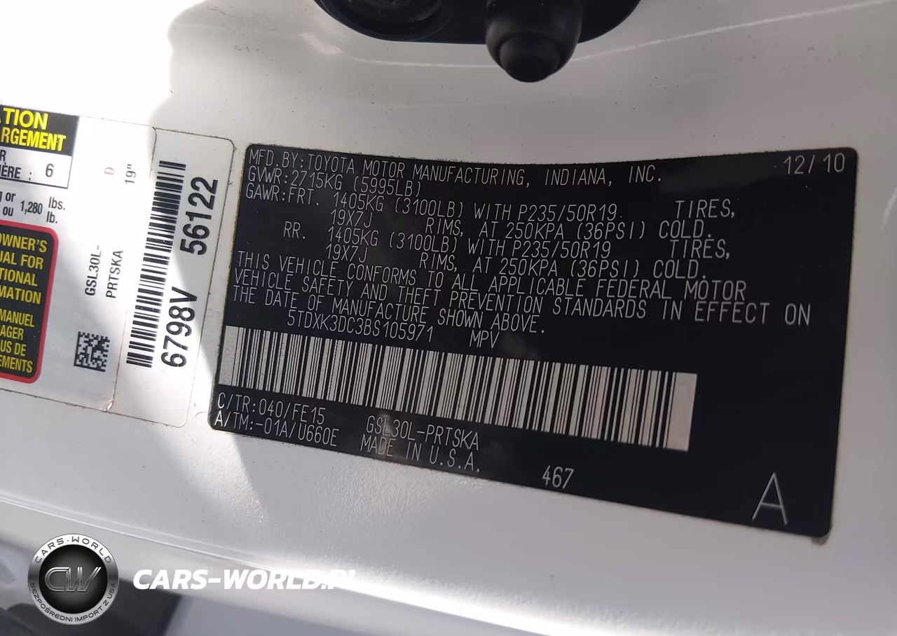 2011 Toyota Sienna Se VIN:5TDXK3DC3BS105971 - 9