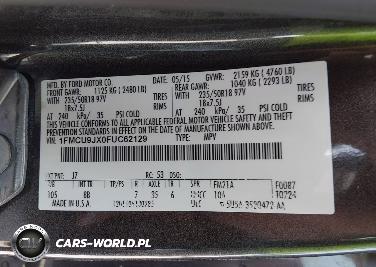 2015 Ford Escape Titanium VIN:1FMCU9JX0FUC62129 - 9