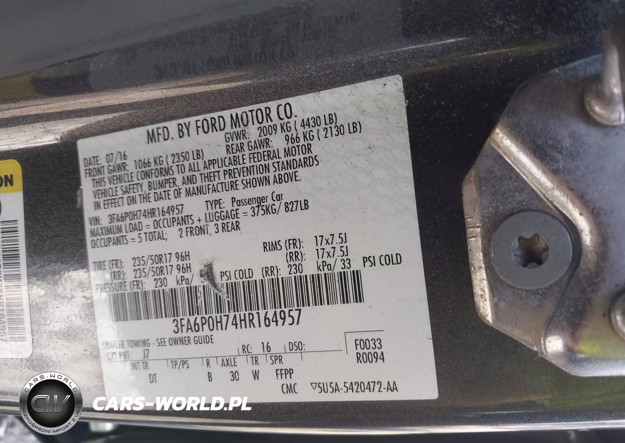 2017 Ford Fusion Se VIN:3FA6P0H74HR164957 - 9