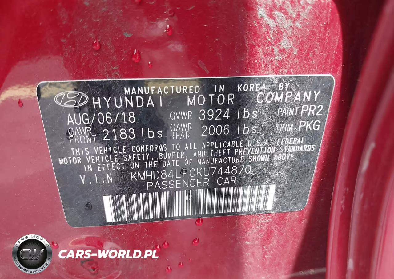 2019 Hyundai Elantra Sel VIN:KMHD84LF0KU744870 - 9