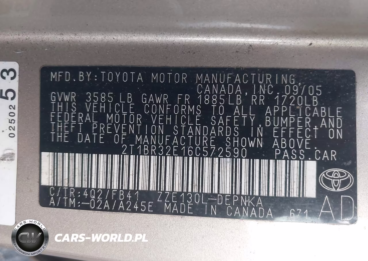 2006 Toyota Corolla Le VIN:2T1BR32E16C572590 - 9