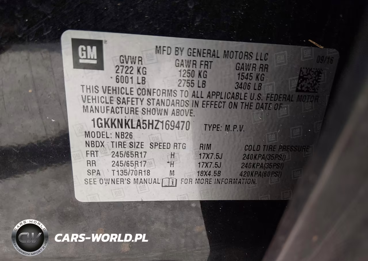 2017 GMC Acadia Sle-1 VIN:1GKKNKLA5HZ169470 - 9