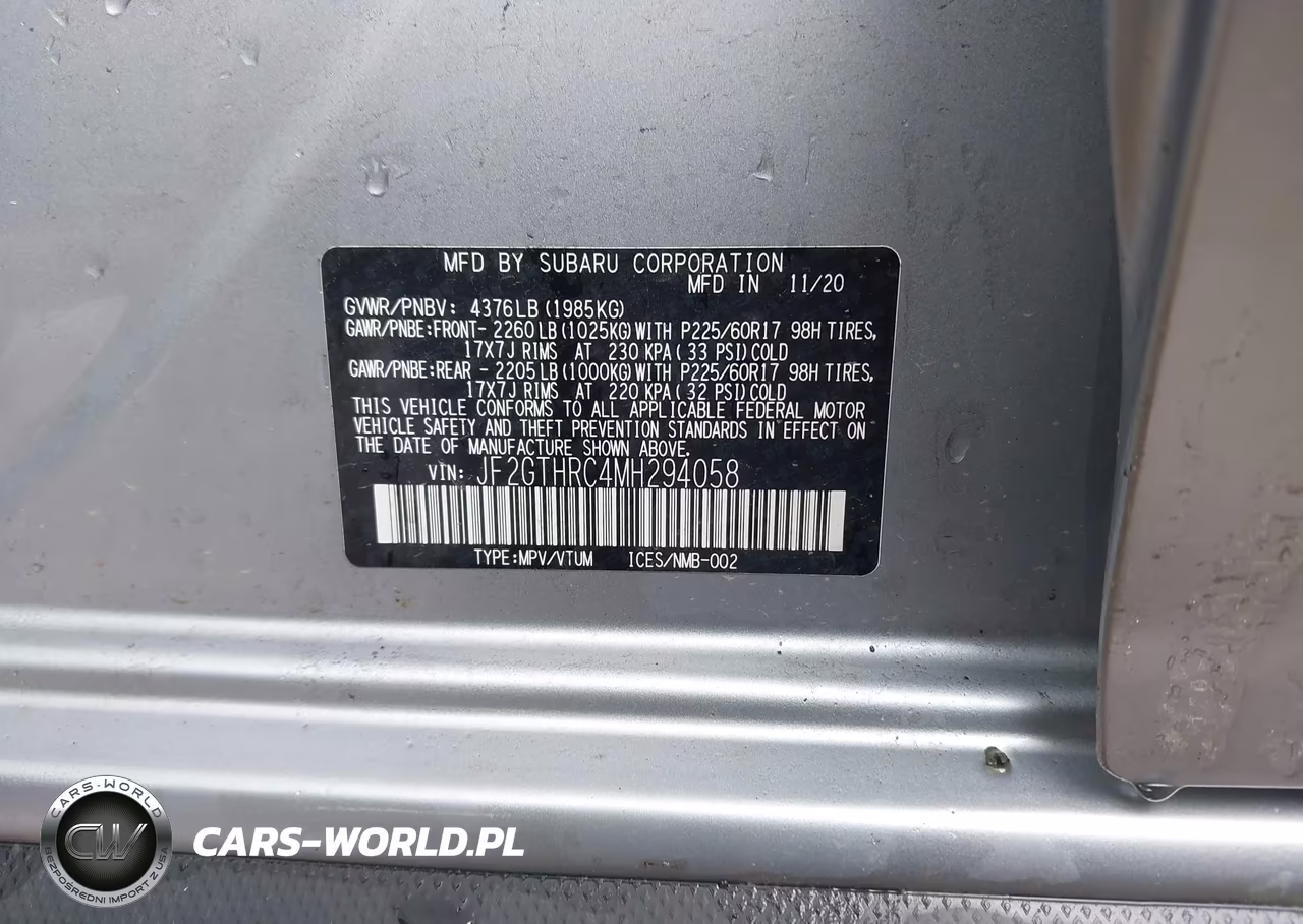 2021 Subaru Crosstrek Sport VIN:JF2GTHRC4MH294058 - 9
