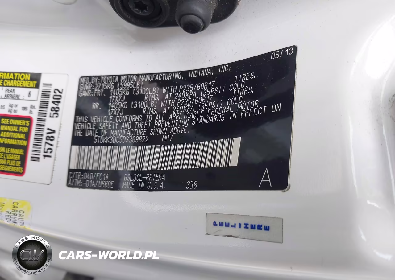 2013 Toyota Sienna Le V6 8 Passenger VIN:5TDKK3DC5DS369822 - 9