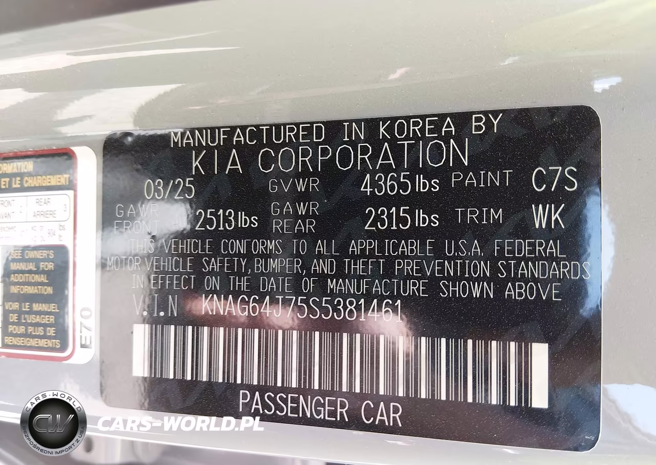 2025 Kia K5 Gt-Line VIN:KNAG64J75S5381461 - 9