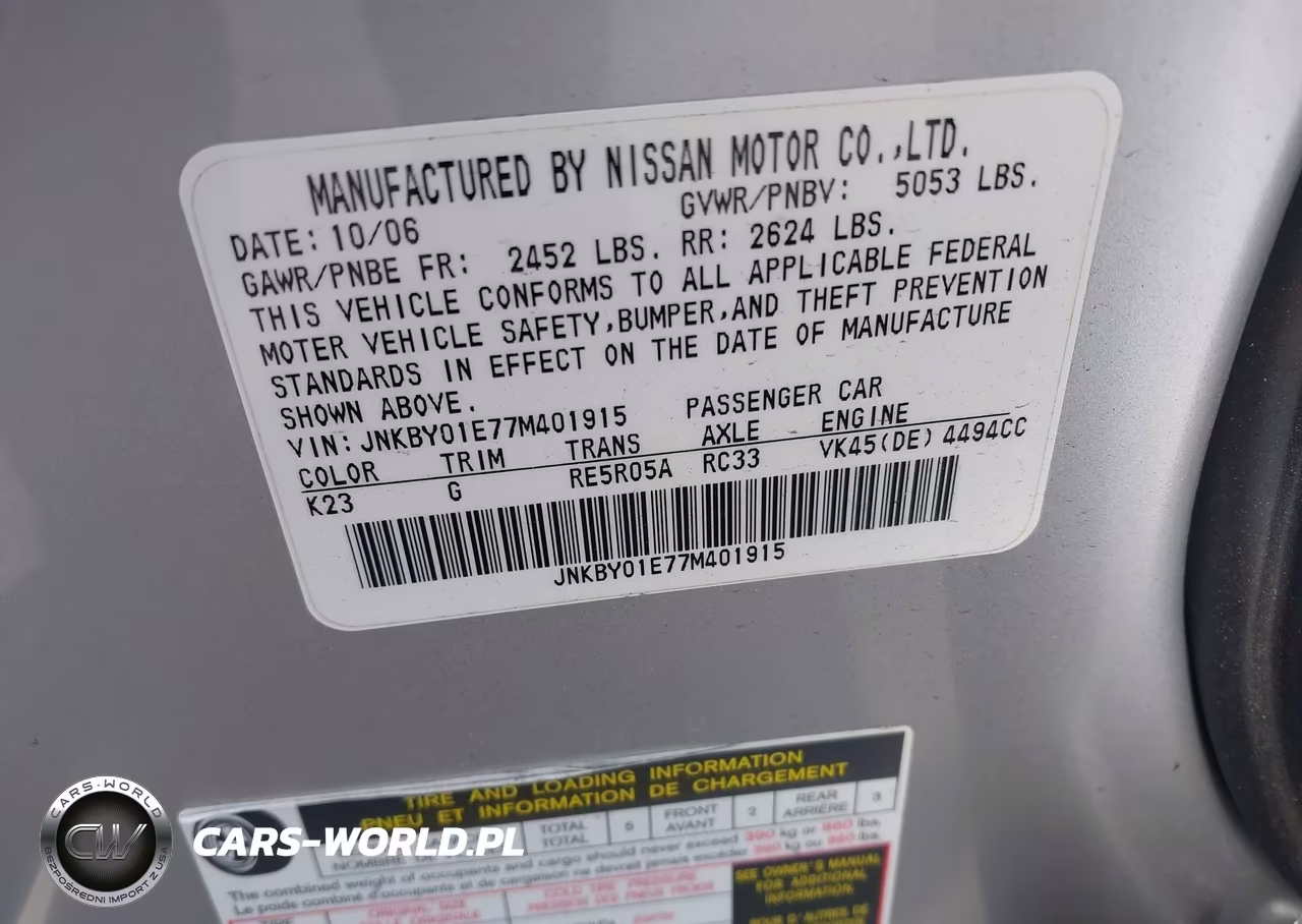 2007 Infiniti M45 VIN:JNKBY01E77M401915 - 9