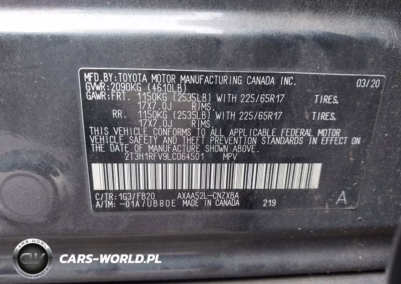 2020 Toyota Rav4 Le VIN:2T3H1RFV9LC064501 - 9