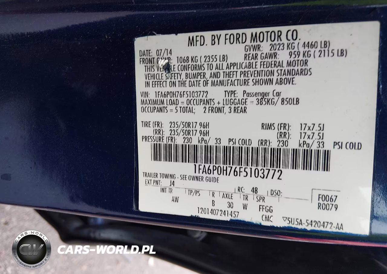 2015 Ford Fusion Se VIN:1FA6P0H76F5103772 - 9