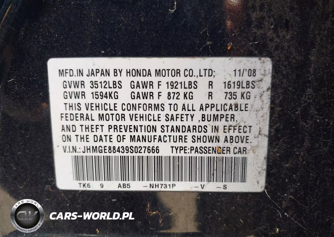 2009 Honda Fit Sport VIN:JHMGE88439S027666 - 9