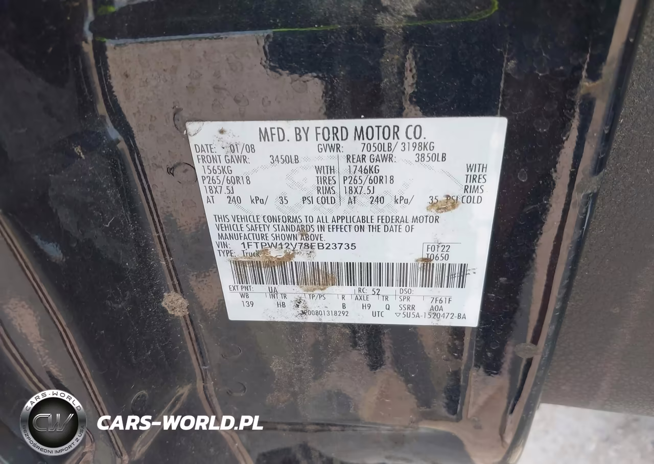 2008 Ford F-150 Lariat VIN:1FTPW12V78FB23735 - 9