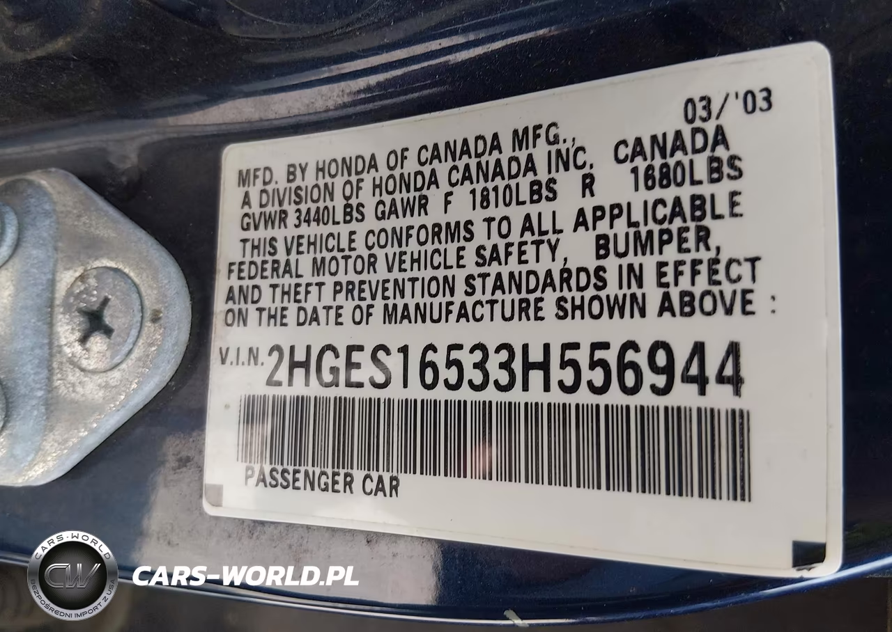 2003 Honda Civic Lx VIN:2HGES16533H556944 - 9