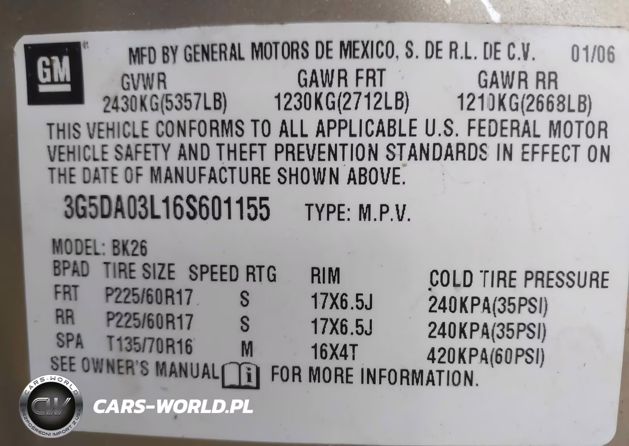 2006 Buick Rendezvous Cx VIN:3G5DA03L16S601155 - 9