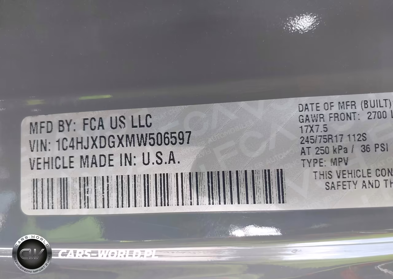 2021 Jeep Wrangler Unlimited Sport S 4X4 VIN:1C4HJXDGXMW506597 - 9