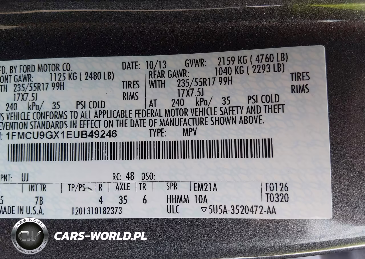 2014 Ford Escape Se VIN:1FMCU9GX1EUB49246 - 9