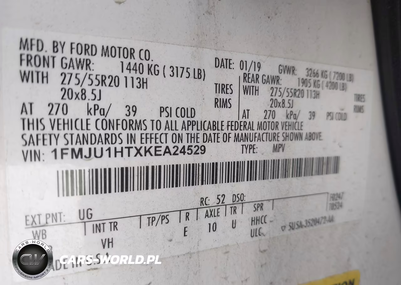 2019 Ford Expedition Xlt VIN:1FMJU1HTXKEA24529 - 9