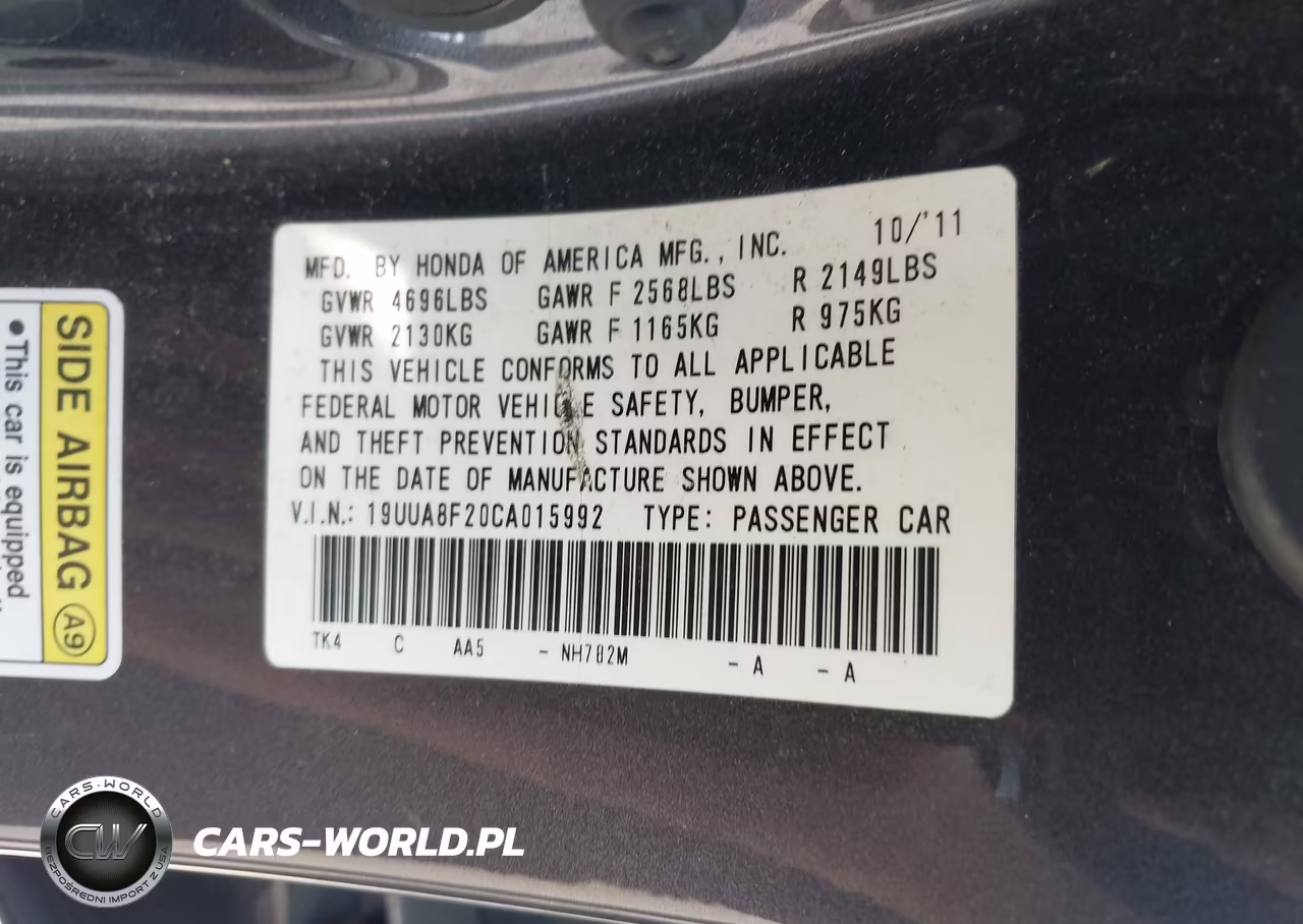 2012 Acura Tl 3.5 VIN:19UUA8F20CA015992 - 9