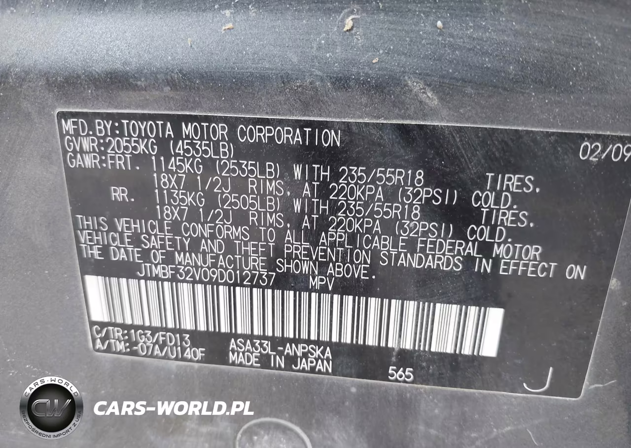 2009 Toyota Rav4 Sport VIN:JTMBF32V09D012737 - 9