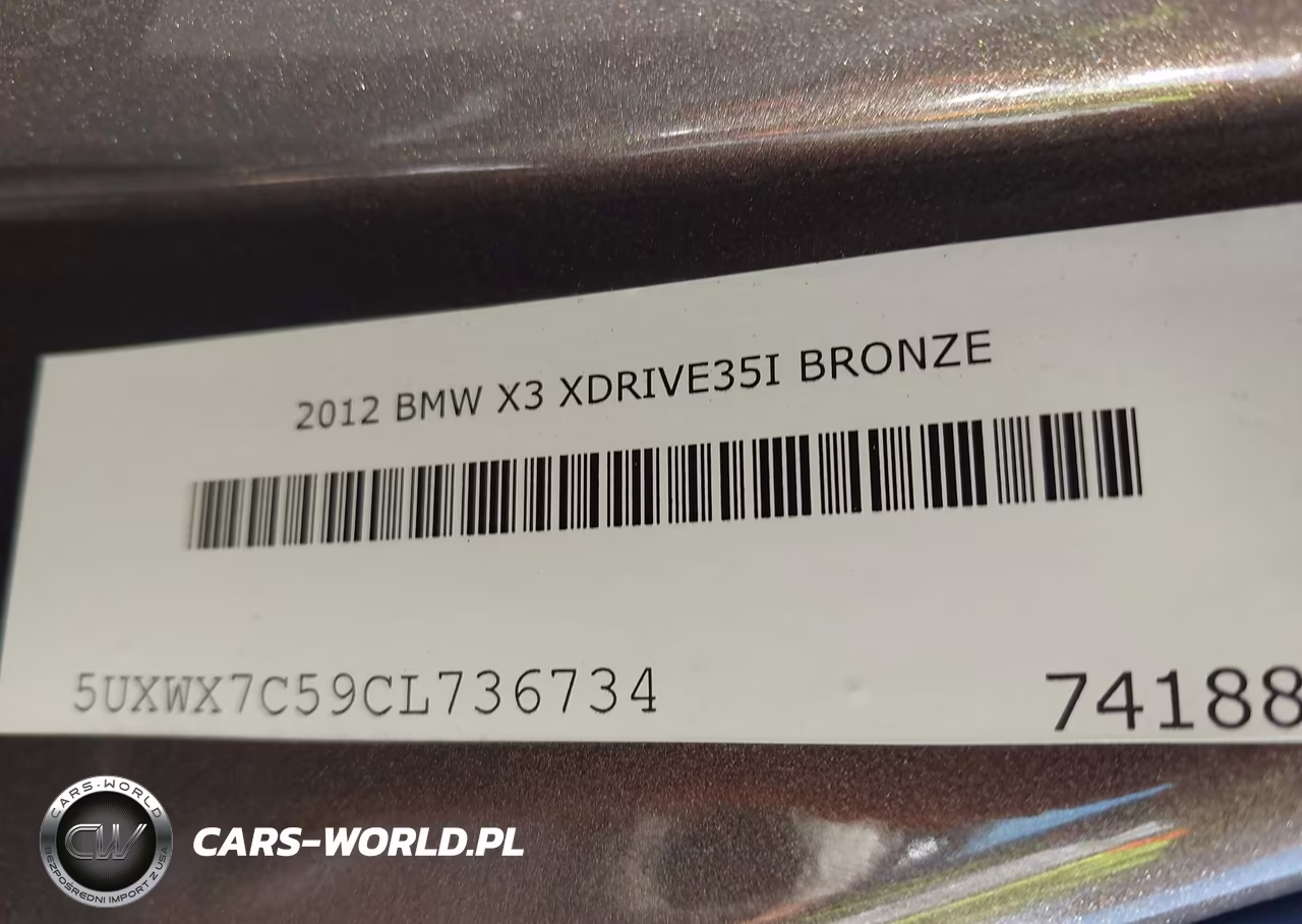 2012 BMW X3 xDrive35I VIN:5UXWX7C59CL736734 - 9