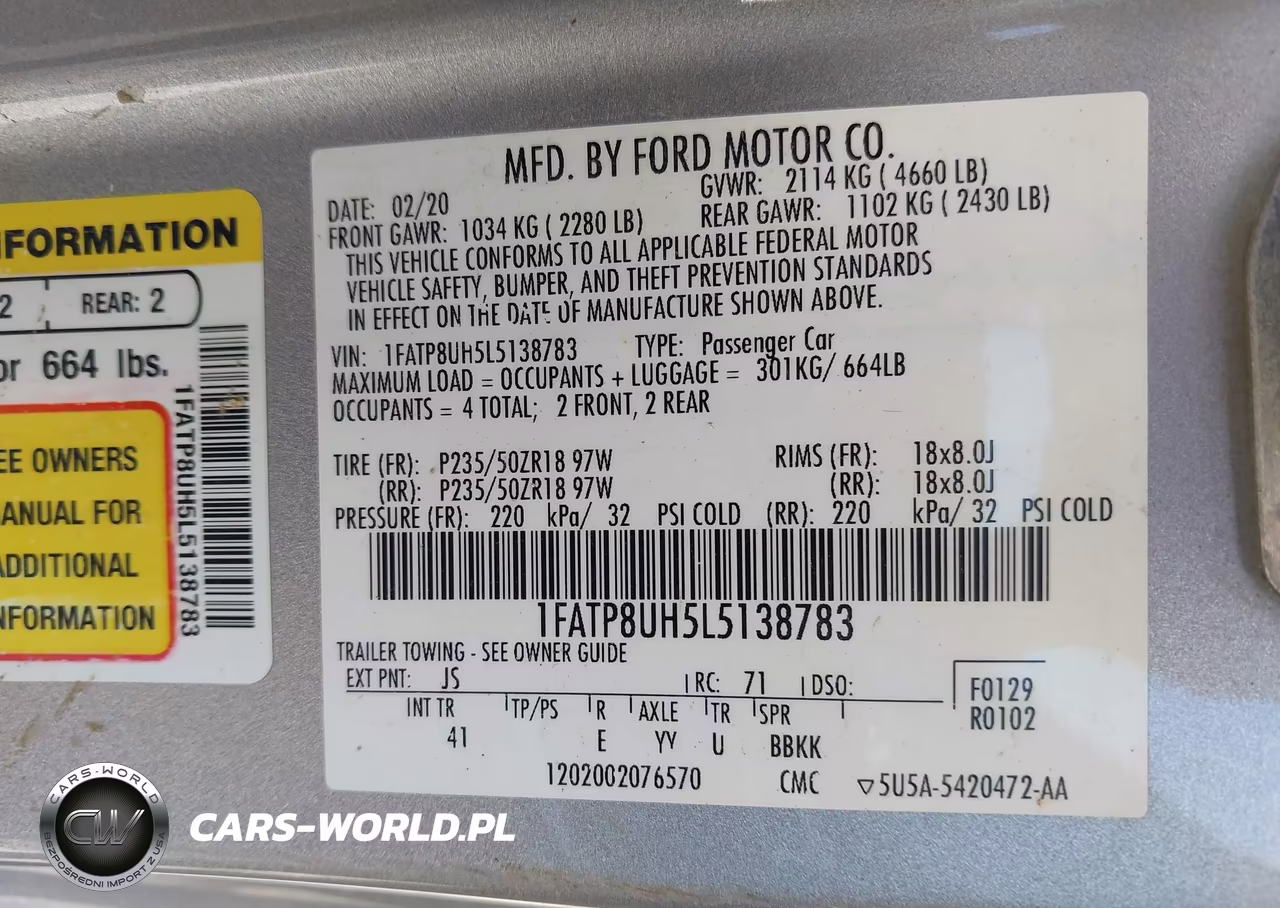 2020 Ford Mustang Ecoboost Premium VIN:1FATP8UH5L5138783 - 9