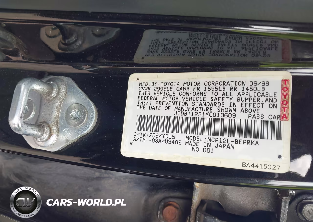 2000 Toyota Echo VIN:JTDBT1231Y0010609 - 9