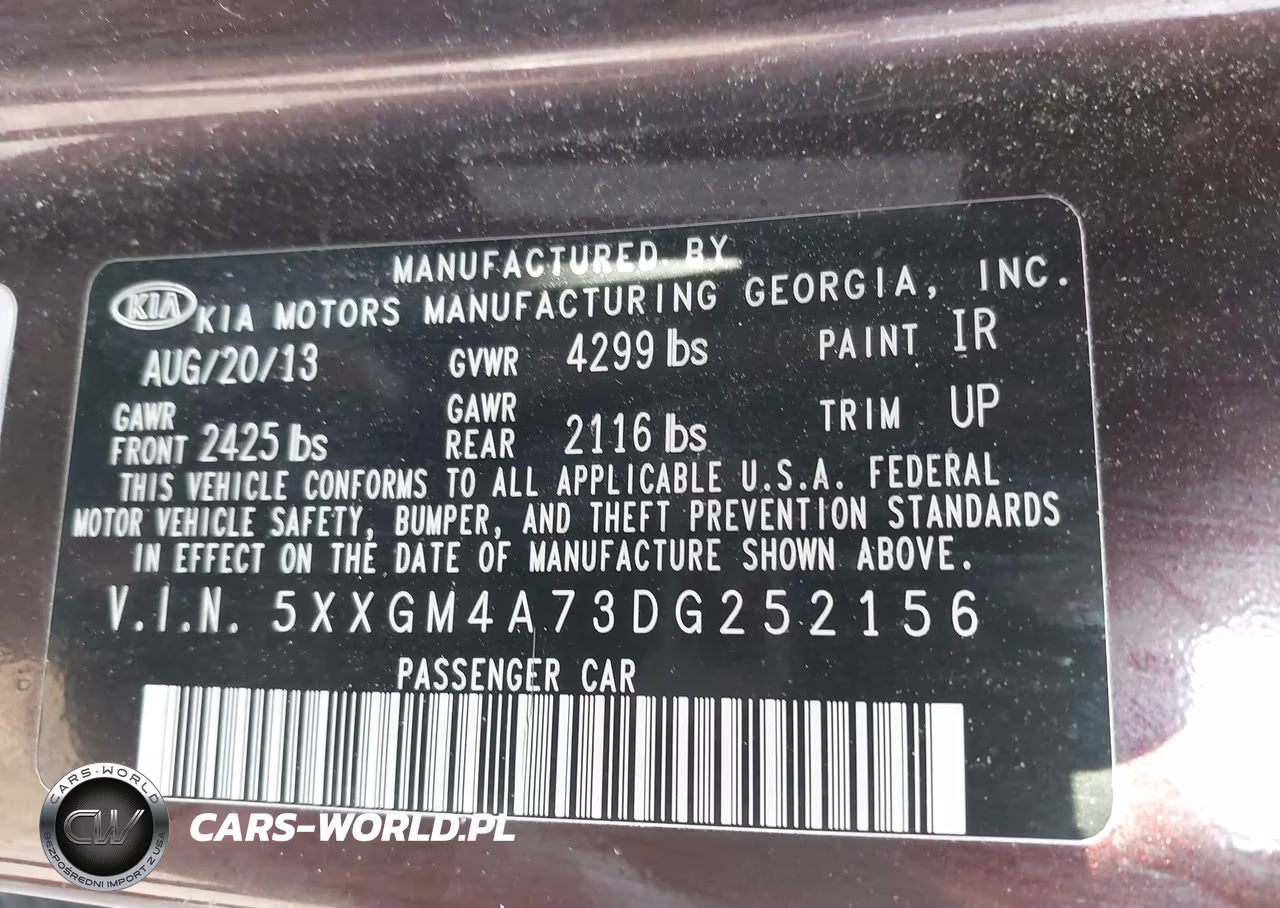 2013 Kia Optima Lx VIN:5XXGM4A73DG252156 - 9