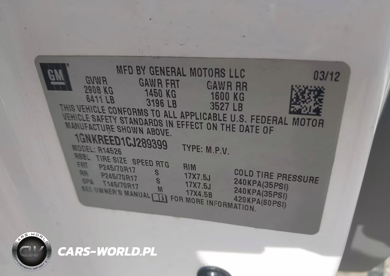 2012 Chevrolet Traverse Ls VIN:1GNKREED1CJ289399 - 9