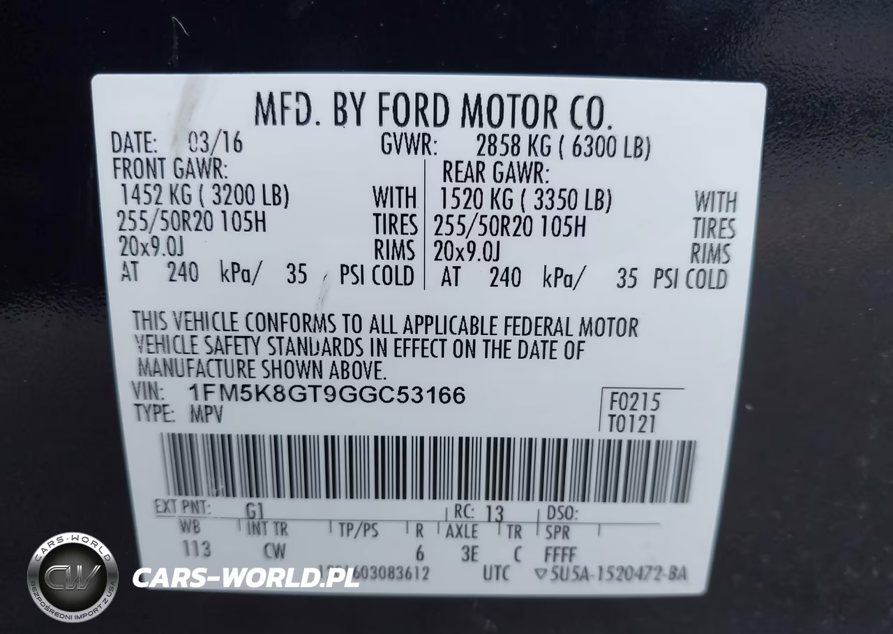 2016 Ford Explorer Sport VIN:1FM5K8GT9GGC53166 - 9
