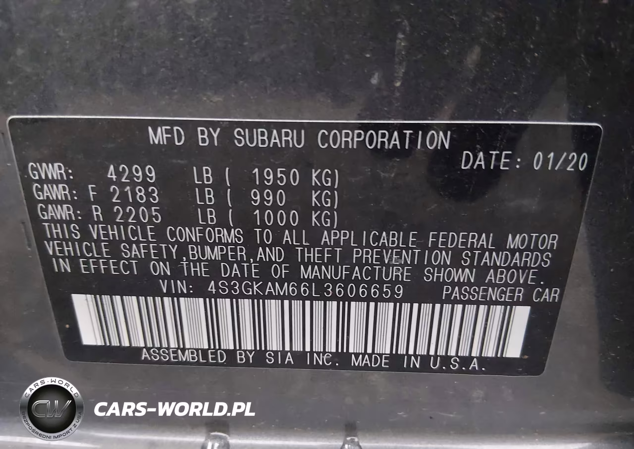 2020 Subaru Impreza Sport VIN:4S3GKAM66L3606659 - 9