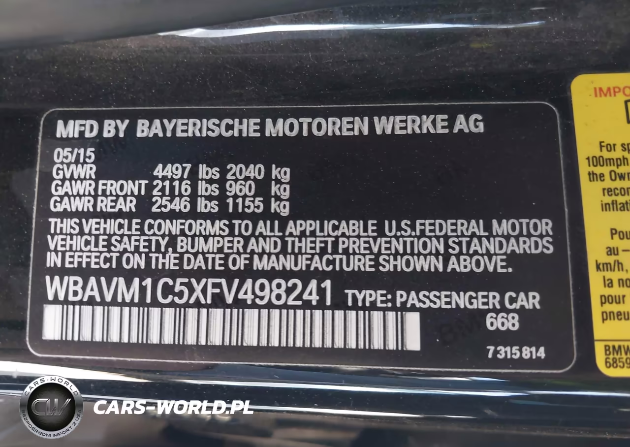 2015 BMW X1 Sdrive28I VIN:WBAVM1C5XFV498241 - 9