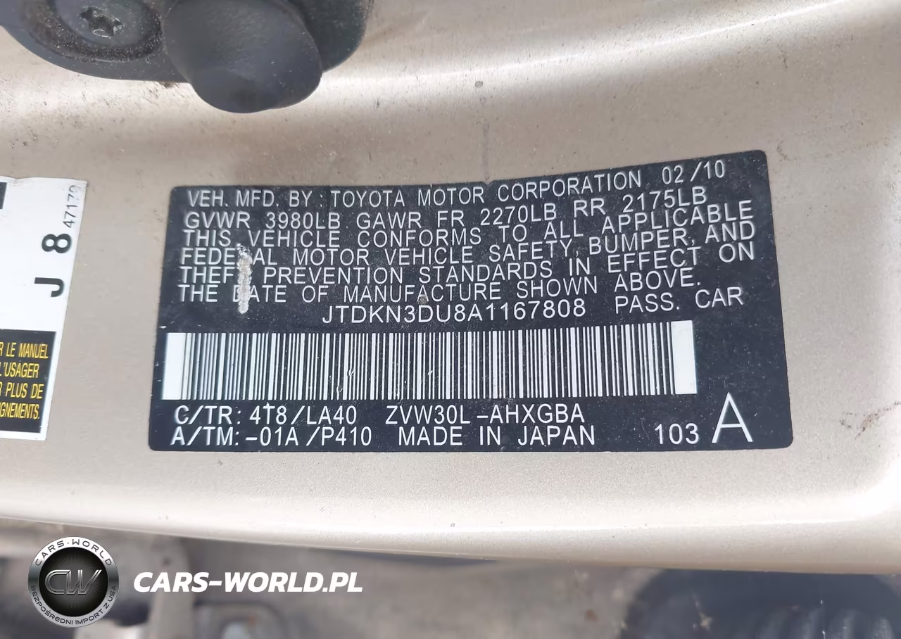 2010 Toyota Prius Iv VIN:JTDKN3DU8A1167808 - 9