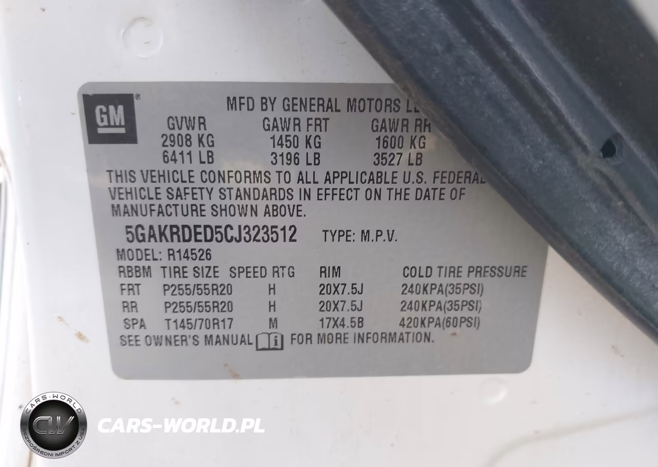 2012 Buick Enclave Premium VIN:5GAKRDED5CJ323512 - 9