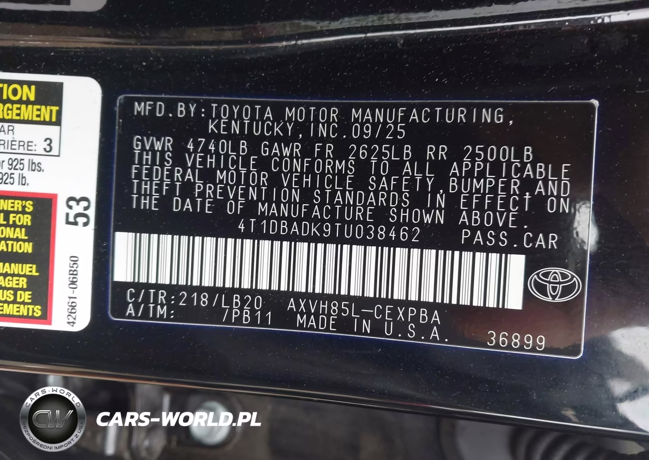 2026 Toyota Camry Xse VIN:4T1DBADK9TU038462 - 9