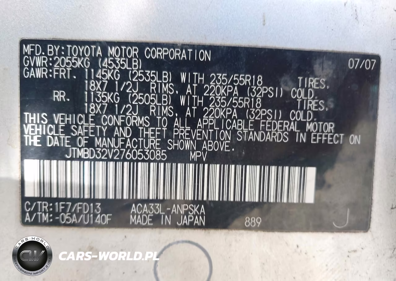 2007 Toyota Rav4 Sport VIN:JTMBD32V276053085 - 9