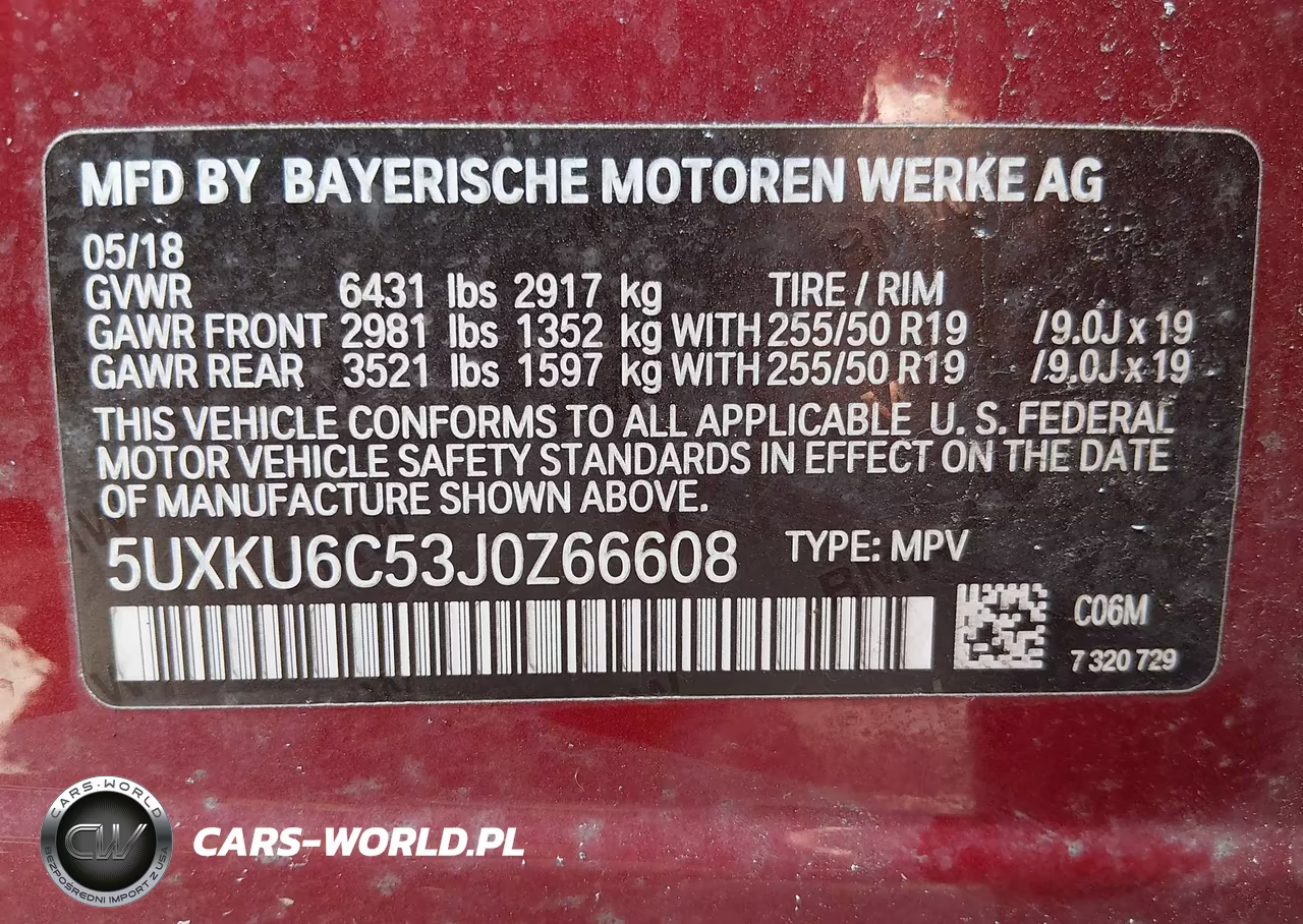 2018 BMW X6 VIN:5UXKU6C53J0Z66608 - 9