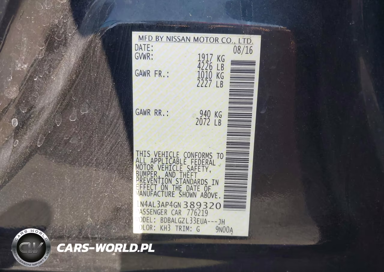2016 Nissan Altima 2.5 S VIN:1N4AL3AP4GN389320 - 9